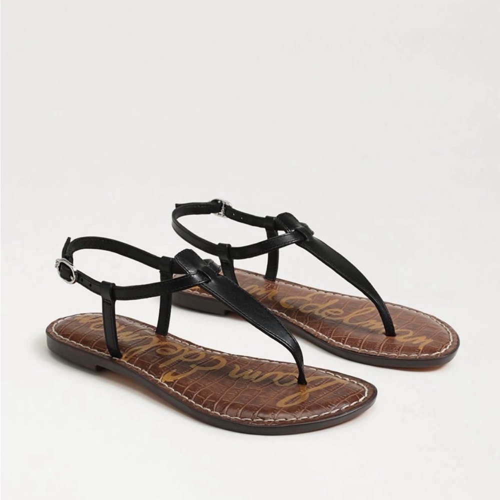 Sam Edelman Black Leather Thong Sandals
